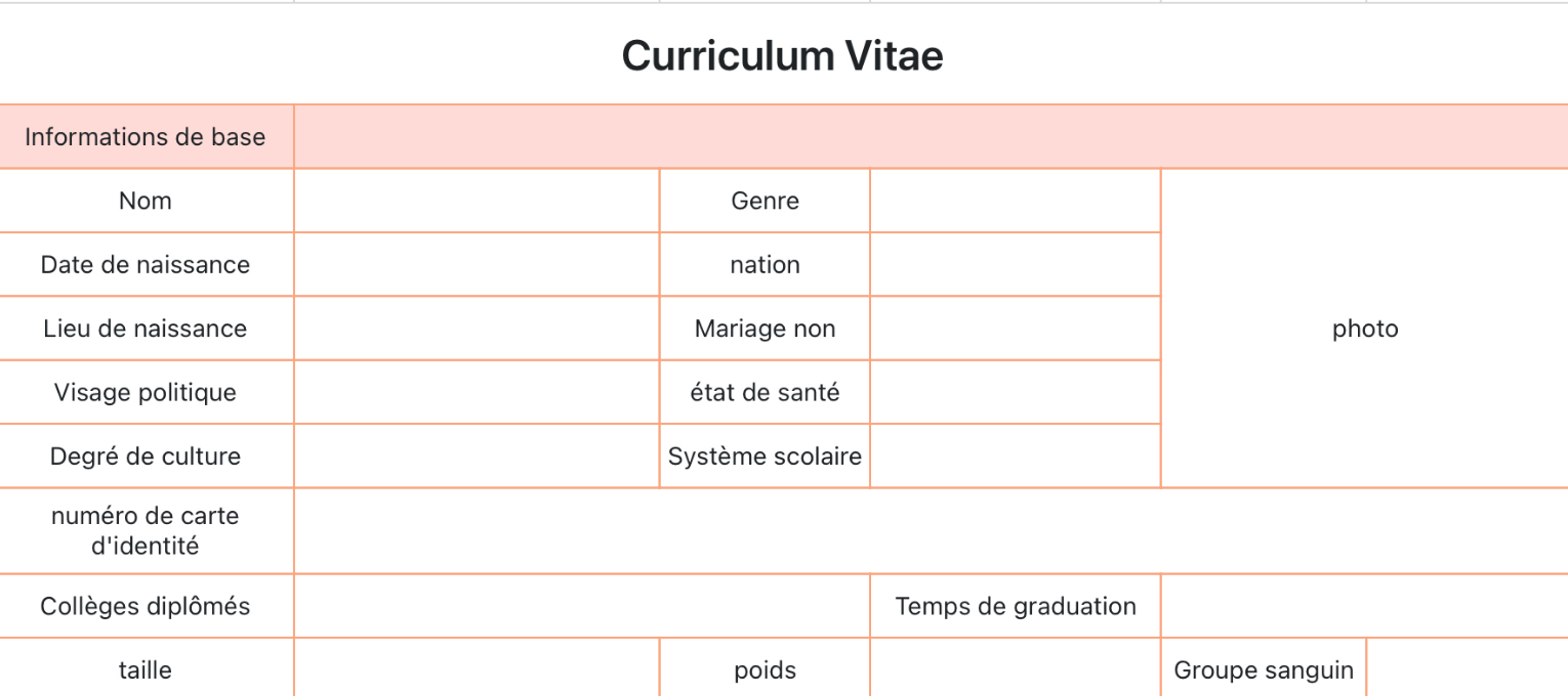 Résumé personnel minimaliste 1